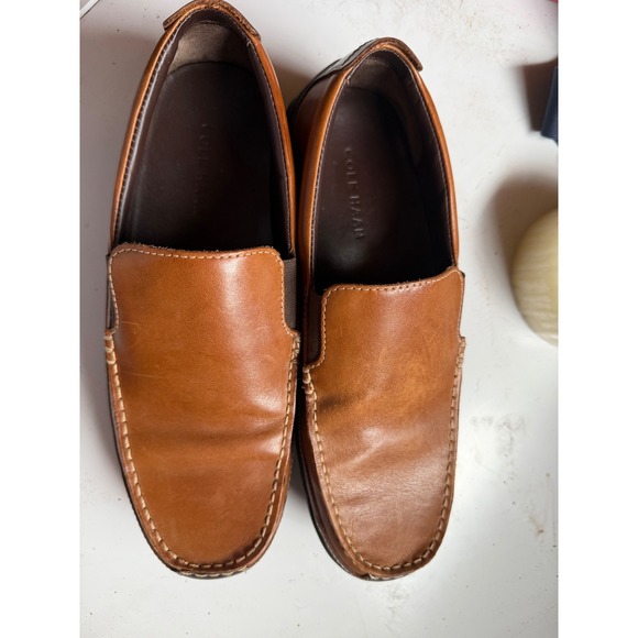 COLE HAAN Grant Canoe Camp Moc Mens 9.5 M Brown Leather Loafers C03559
